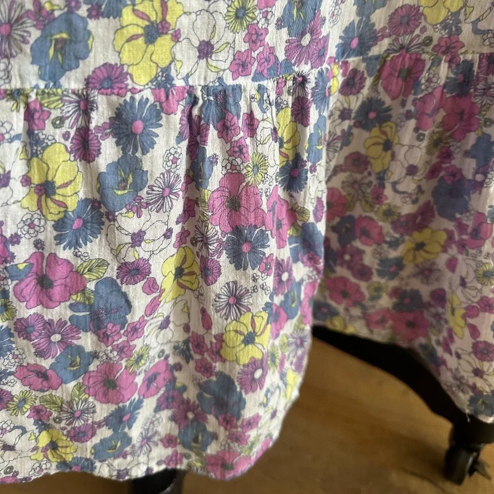 Spring Mod Cloth Ruffling For Flowers Midi Dress, Size 14 - Picture 11 of 15